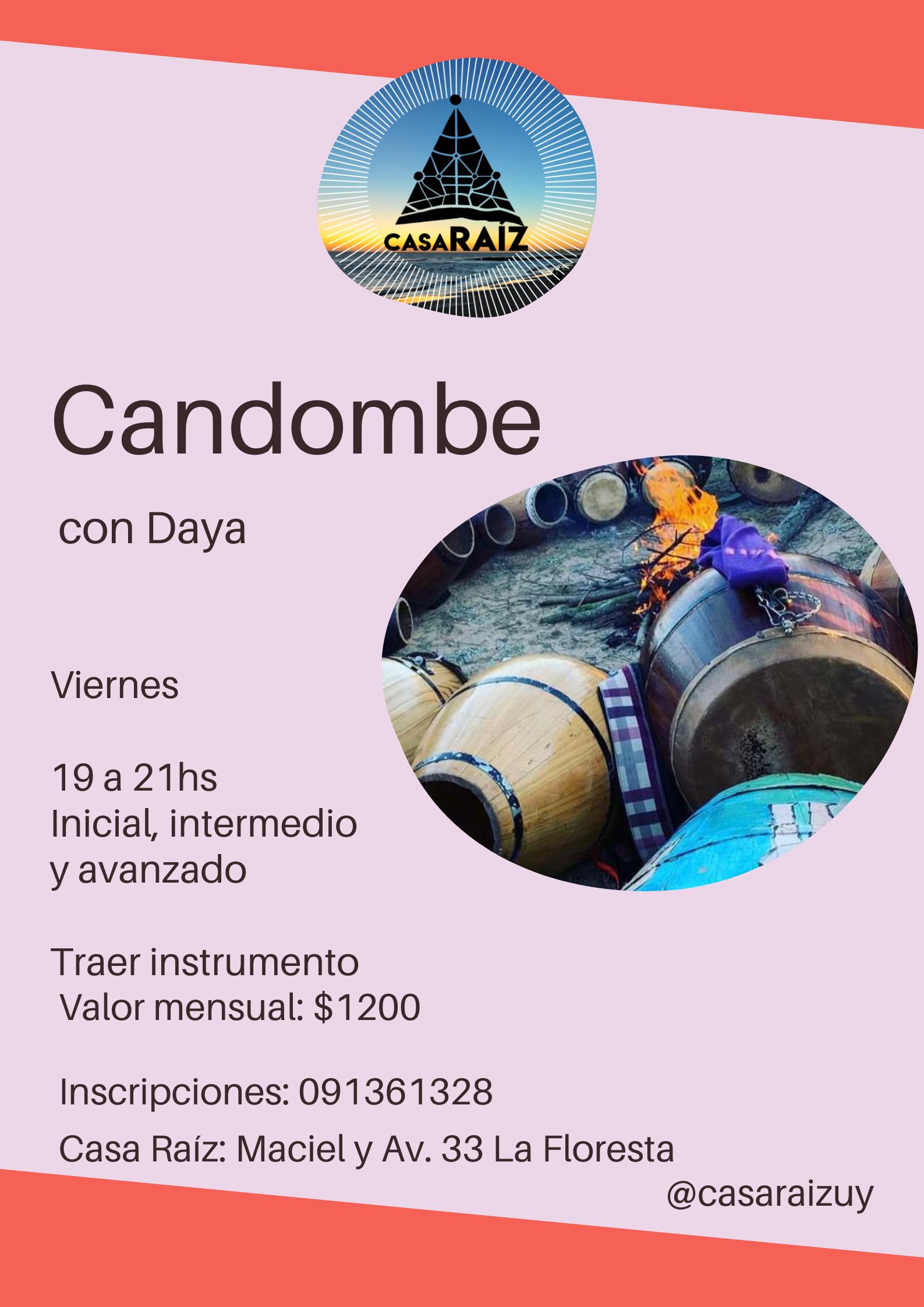 Candombe. Viernes de 19:00 a 21:00hs.