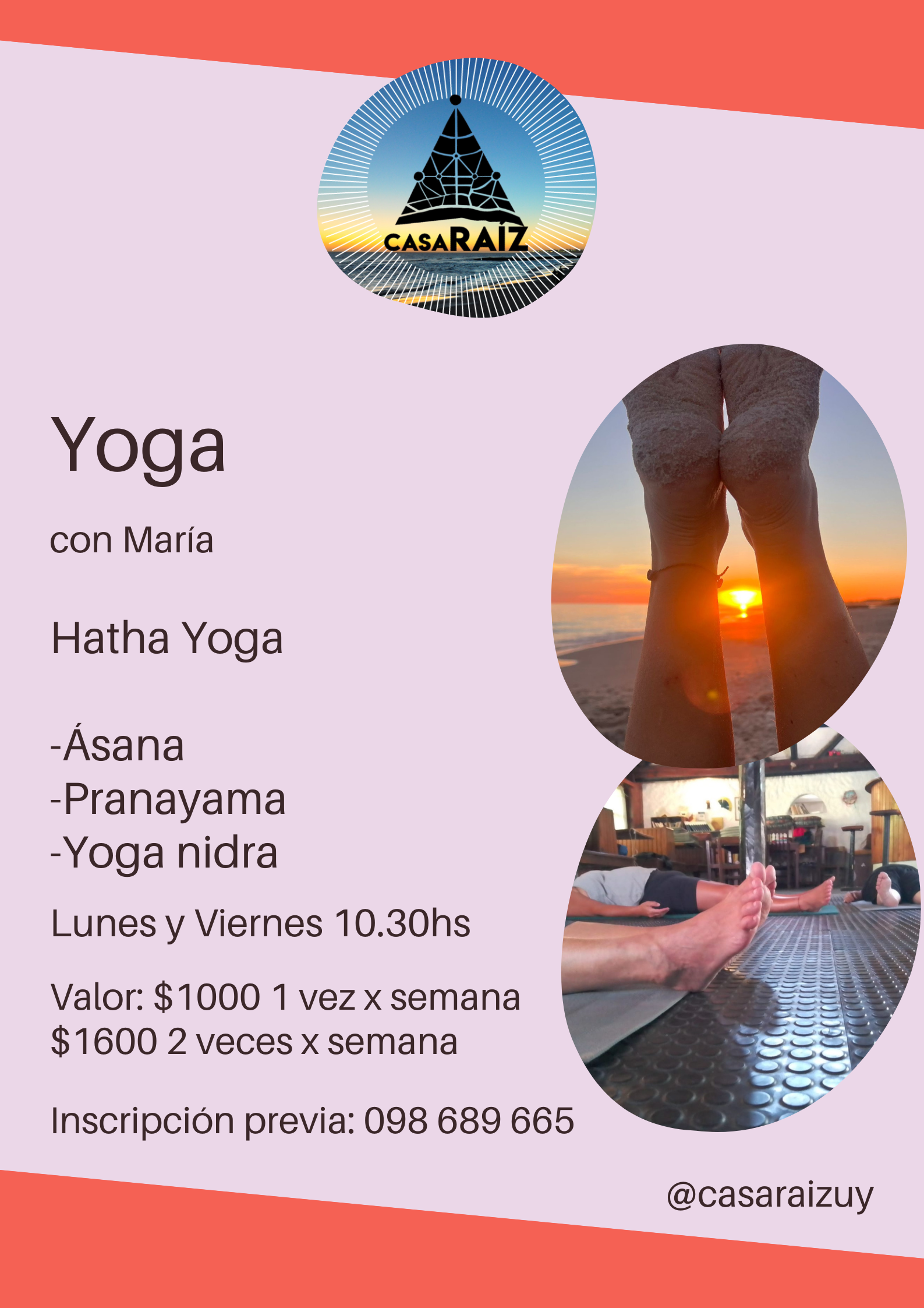 Yoga con María. Lunes de 10:30 a 11:45hs.