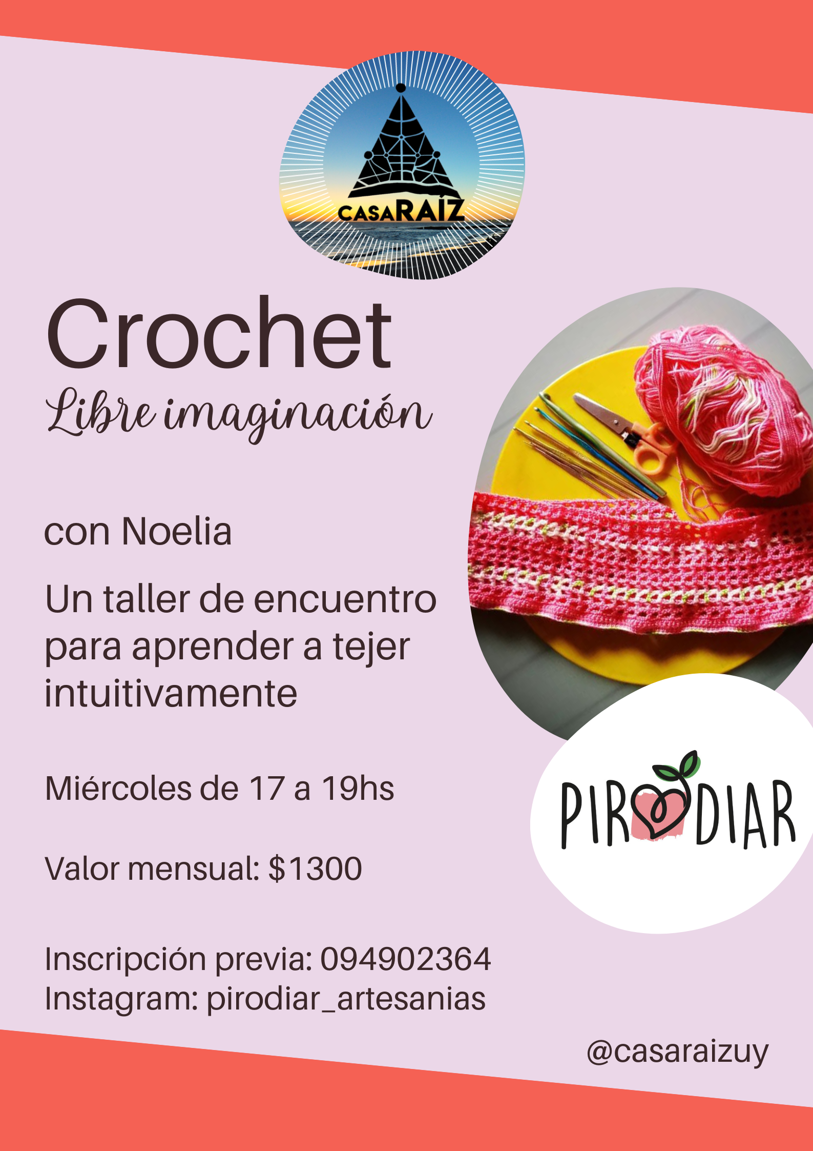 Crochet. Miercoles de 17:00 a 19:00hs.